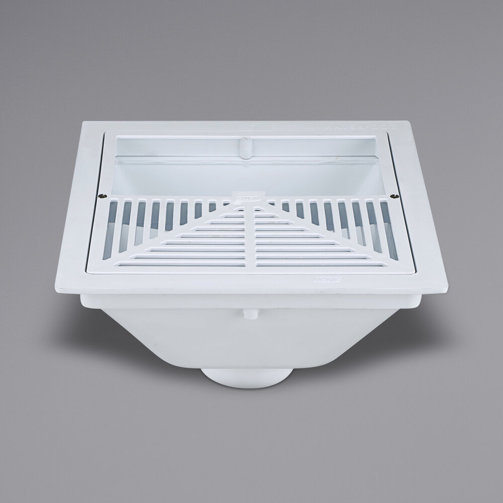 Zurn FD2370PV3H 14" x 14" PVC Floor Sink with 3" Hub Connection, 5 5/