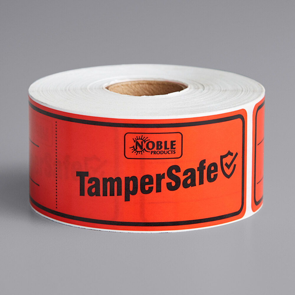 TamperSafe 1 1/2" x 6" Red Plastic TamperEvident Label 250/Roll