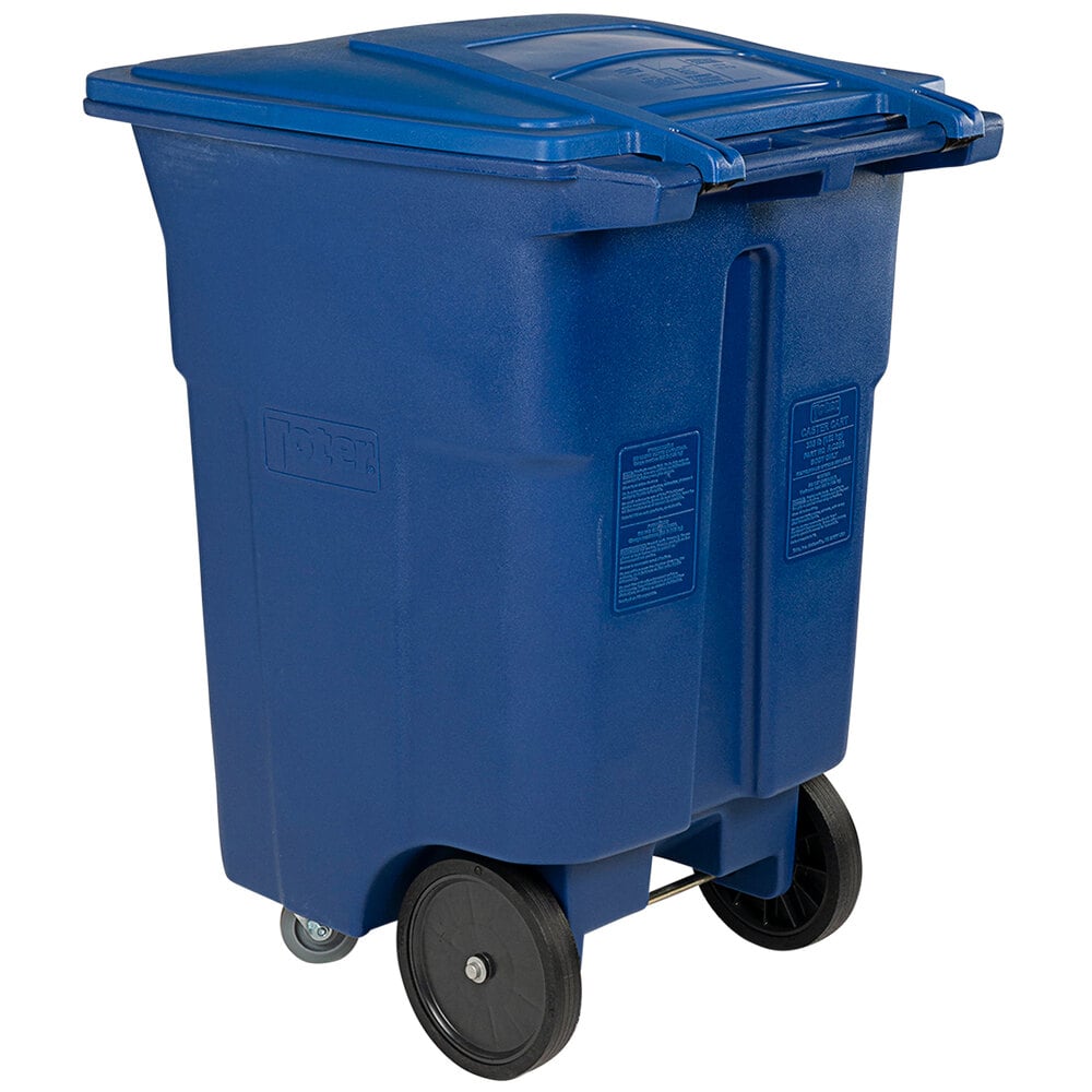 Toter ACC9600BLU 96 Gallon Blue Rotational Molded Rollout Trash Can