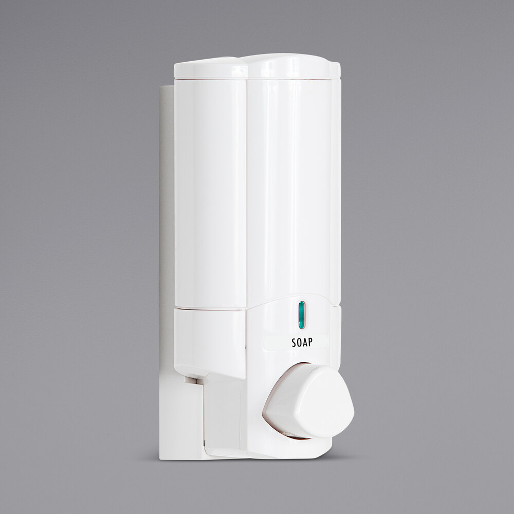 Dispenser Amenities 37150 Aviva 10 oz. Solid White Wall Mounted Locking
