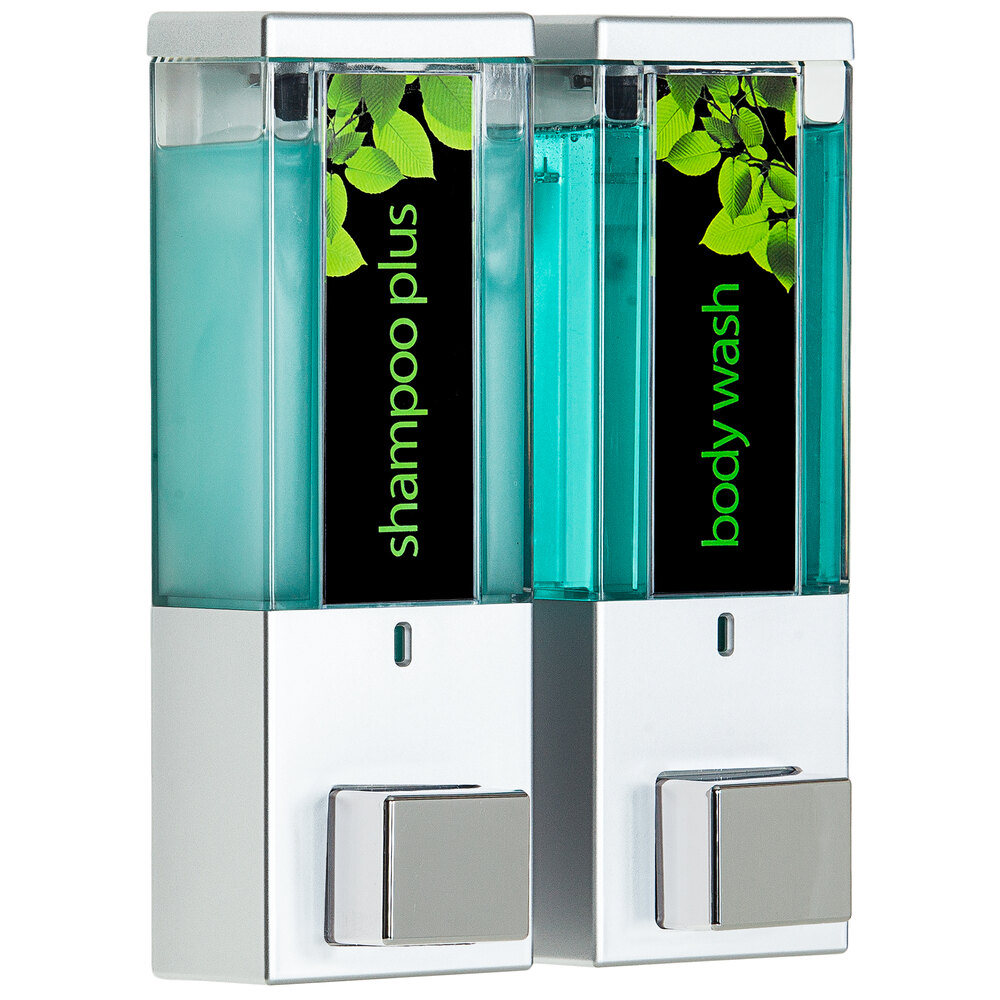 Dispenser Amenities 86234 iQon 26 oz. Satin Silver Wall Mounted 2Chamber Locking Shower