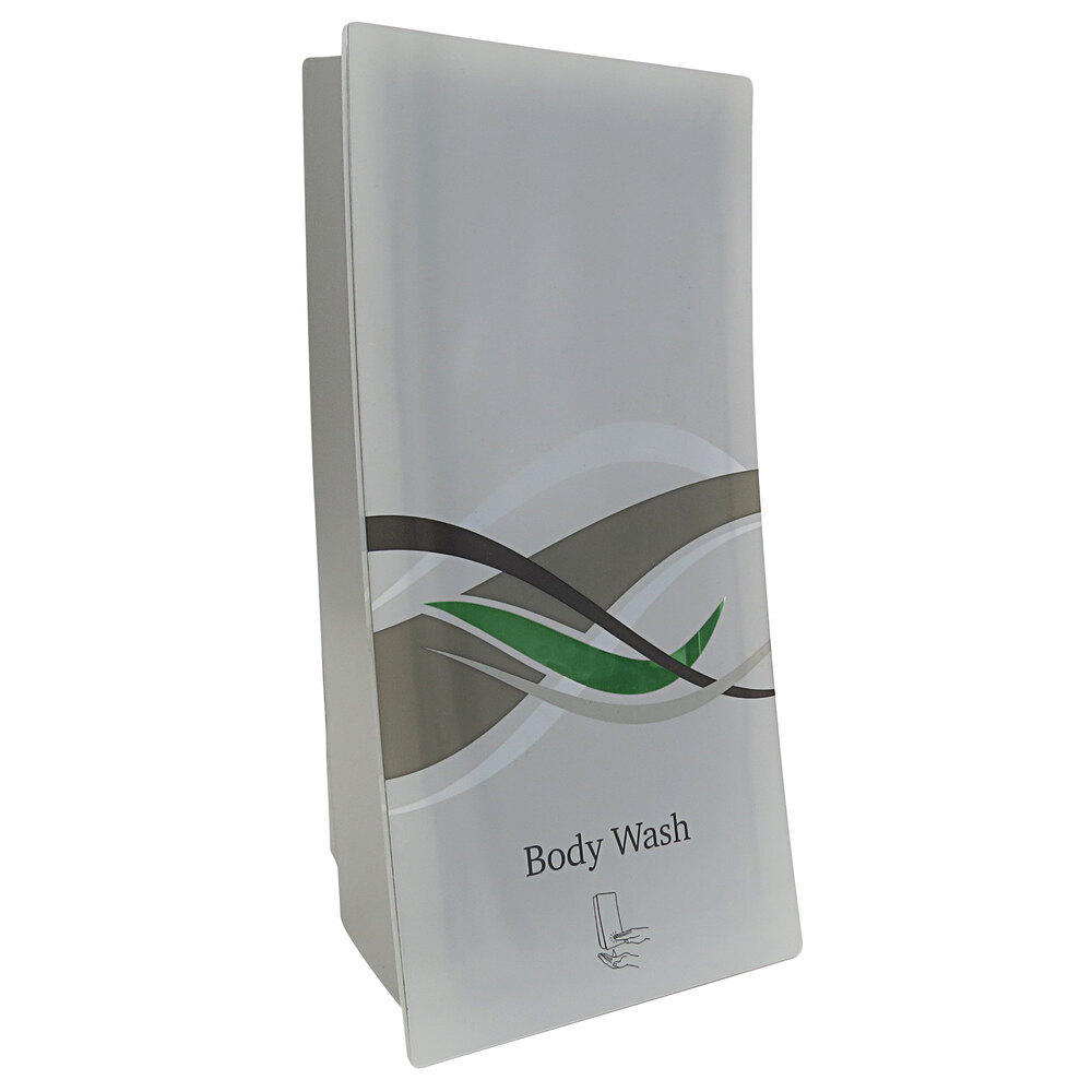 Dispenser Amenities 34133WVBW Wave with a View 16 oz. Satin Silver Wall Mounted Locking Body