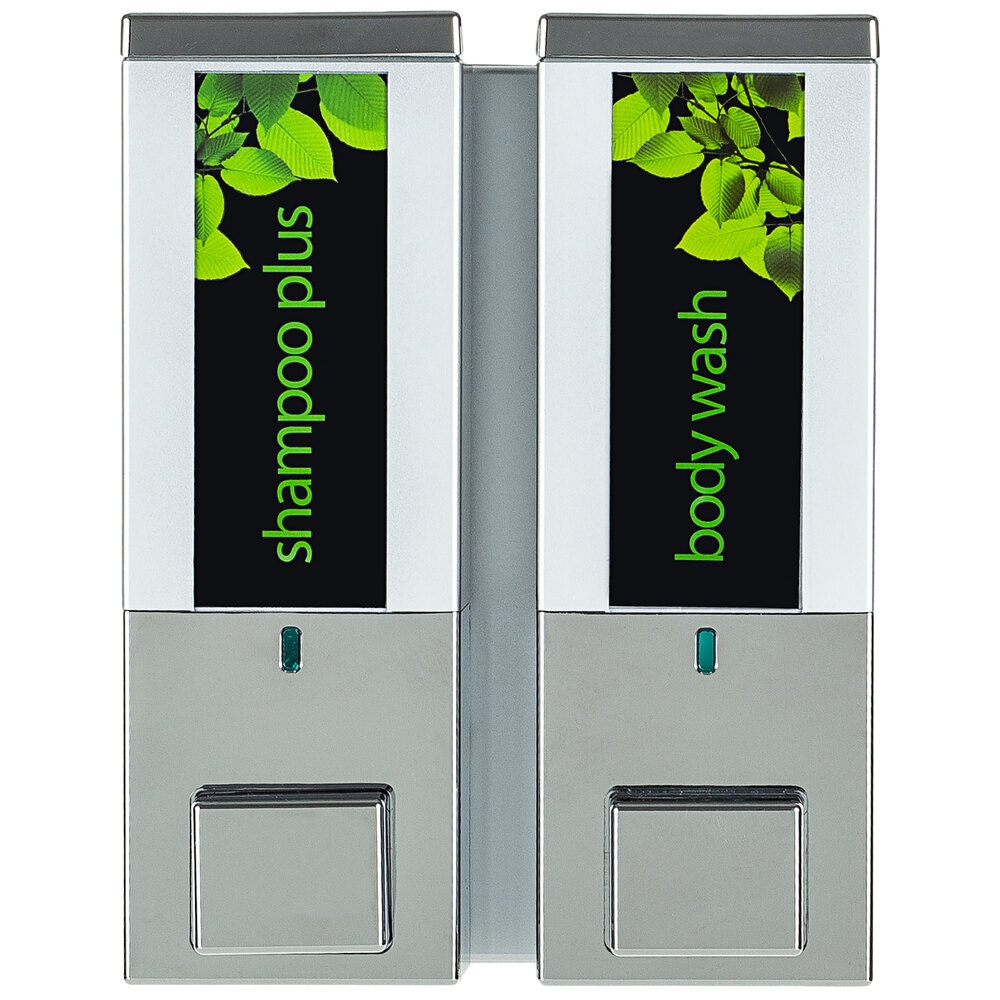 Dispenser Amenities 87244 iQon 26 oz. Chrome Wall Mounted 2Chamber Locking Shower Dispenser