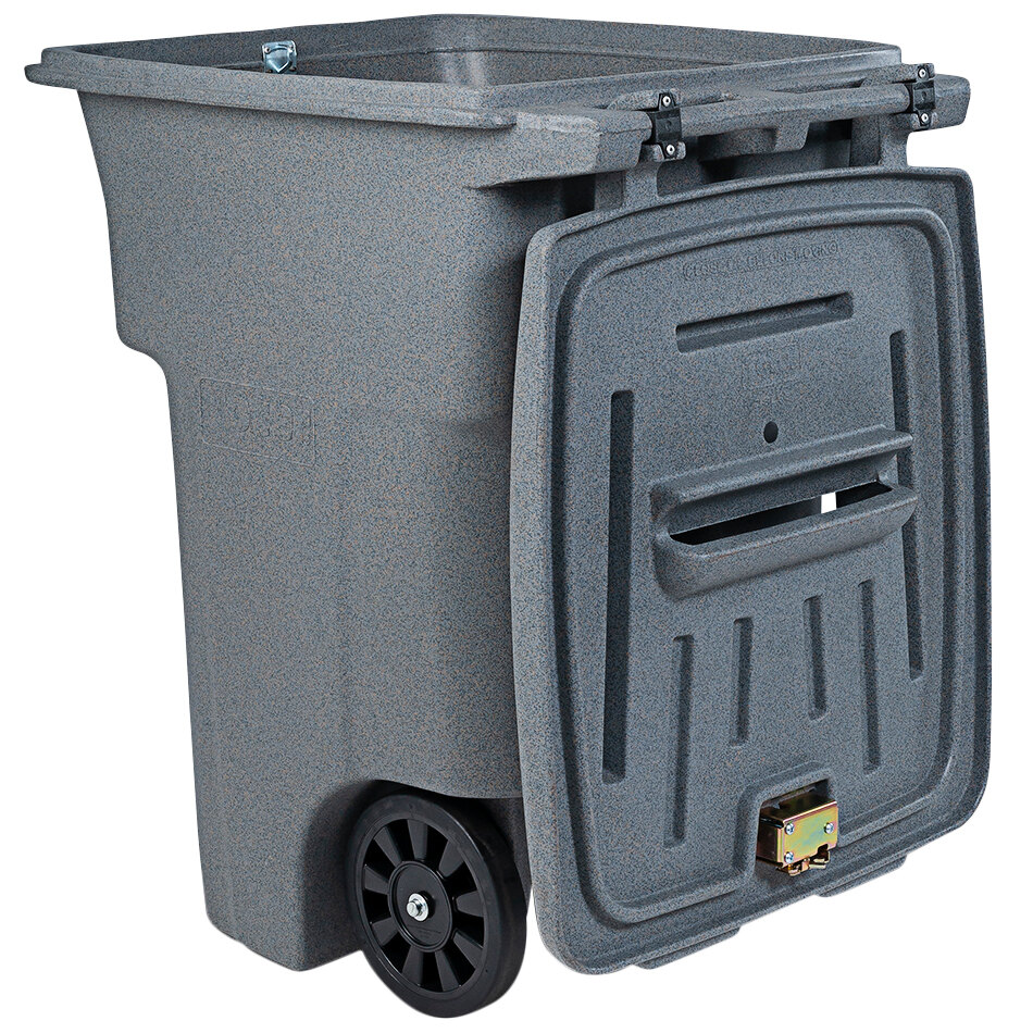 Toter CDA9653878 96 Gallon Graystone Rectangular Wheeled Secure