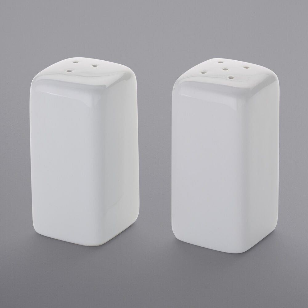 American Metalcraft CSPS3 2.5 oz. Ceramic Square Salt and Pepper Shaker Set