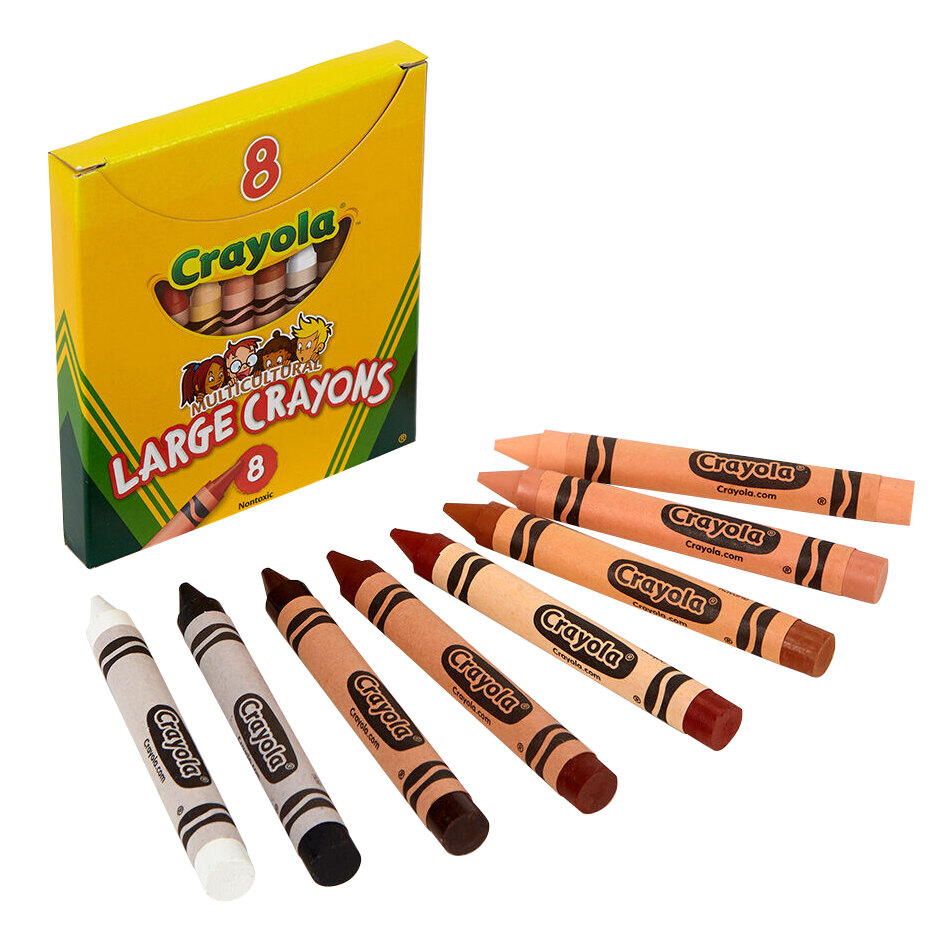 Crayola 52080W 8-Count Large Assorted Multicultural Crayon Tuck Box