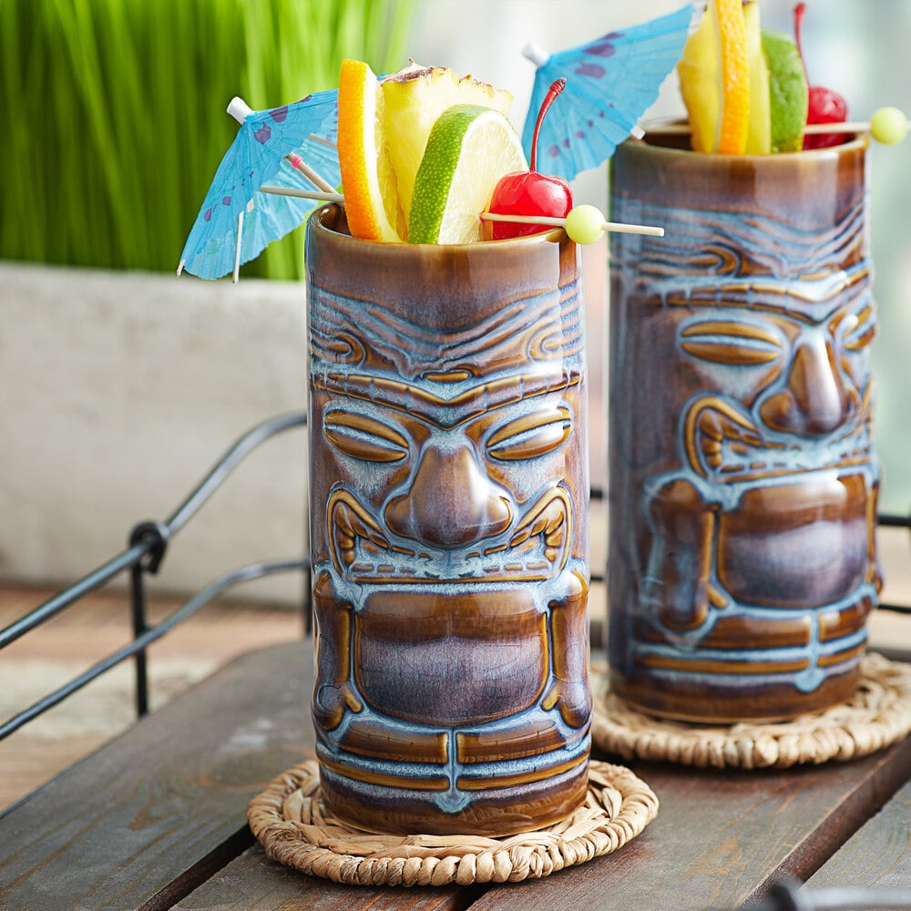 Tuxton 16 oz. Ceramic Tiki Mugs - 12/Pack