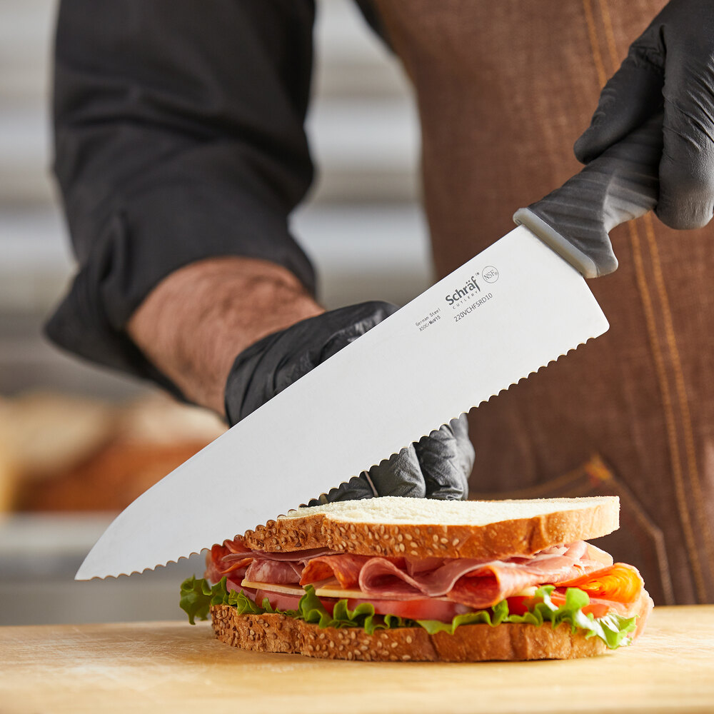 Schraf™ 10" Serrated Chef Knife with TPRgrip Handle