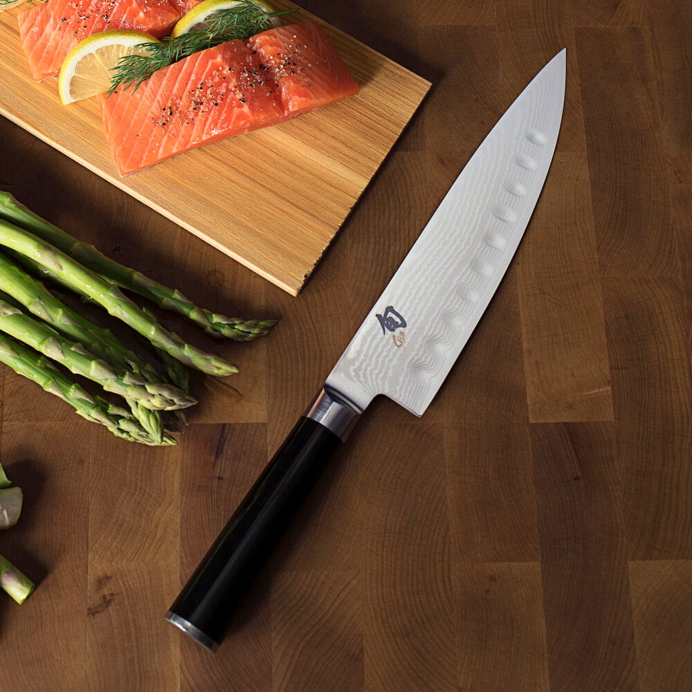 Shun DM0719 Classic 8" Hollow Ground Chef Knife with Pakkawood