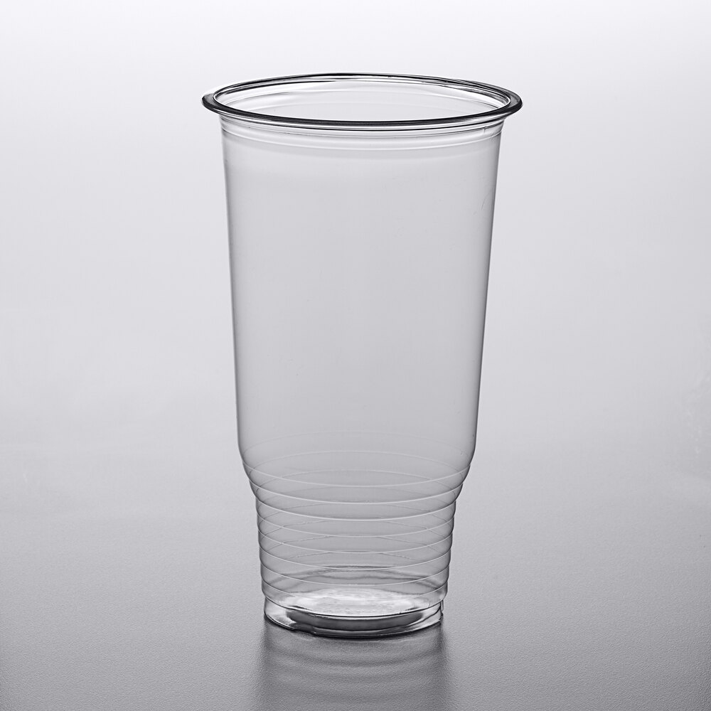 Choice HD 32 Oz Pedestal Heavy Weight Clear PET Plastic Cold Cup 50 Pack