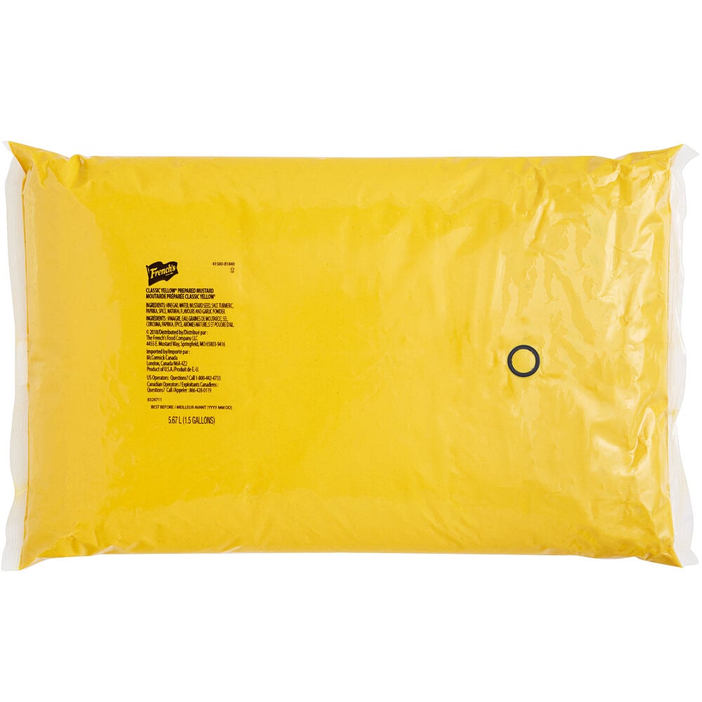 French's Yellow Mustard Dispensing Pouches 1.5 Gallon Bags (2/Case)