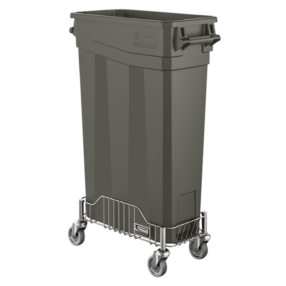 Suncast TCNDOLLYSS Stainless Steel Slim Trash Can Dolly   2076137 