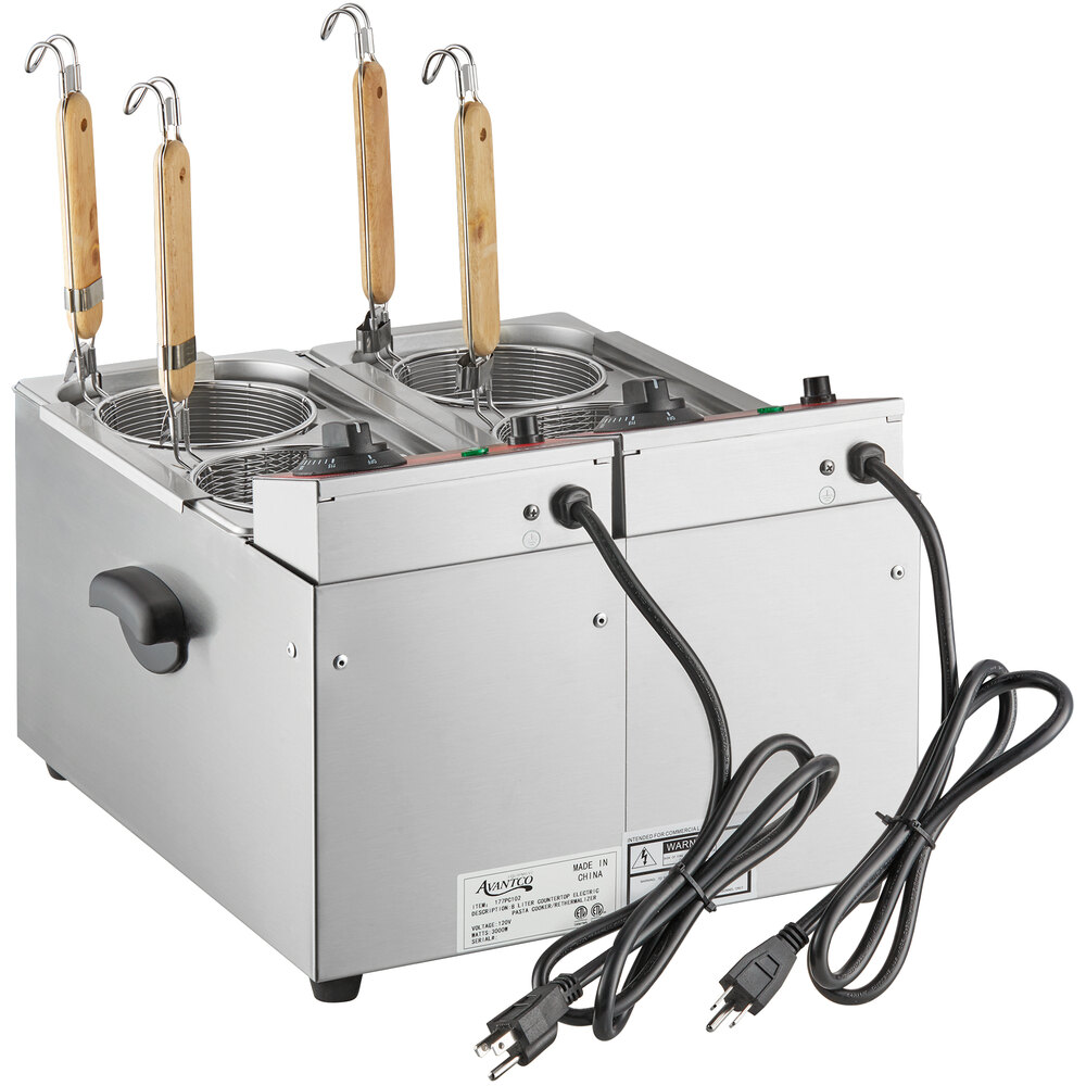 Avantco PC102 Countertop Double Tank 2 Gallon / 8 Liter Electric Pasta