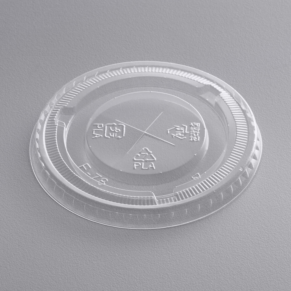 EcoChoice 10 oz. PLA Compostable Plastic Cold Cup Lid with Straw Slot