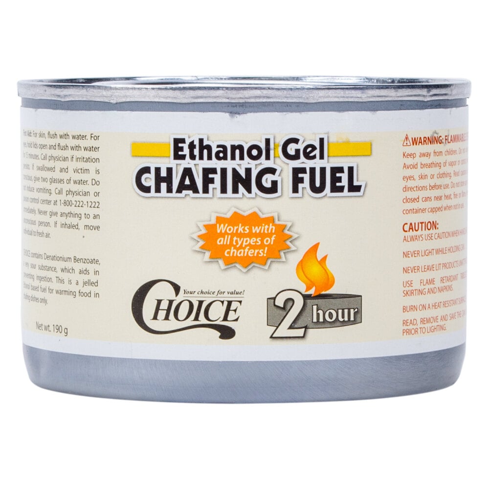 Choice Ethanol Gel Chafing Dish Fuel 2 Hour Chafing Gel 12 Per Pack