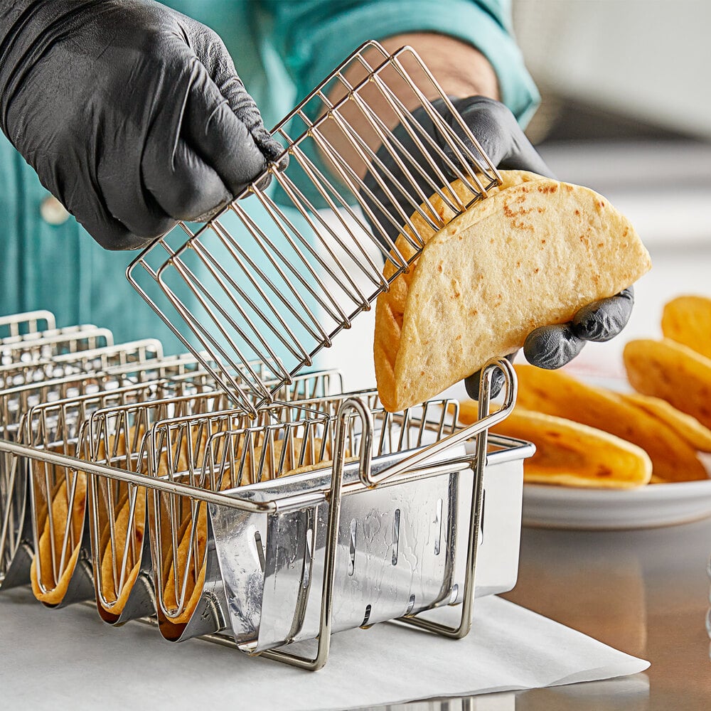 8Slot Taco Fry Basket (12" x 6 1/2" x 4 1/2")