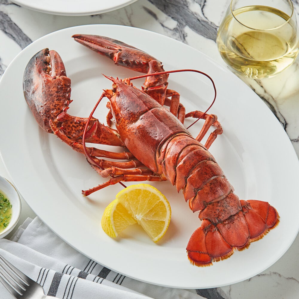 Boston Lobster Company 1 lb. Live Hard Shell Lobsters - 25/Case