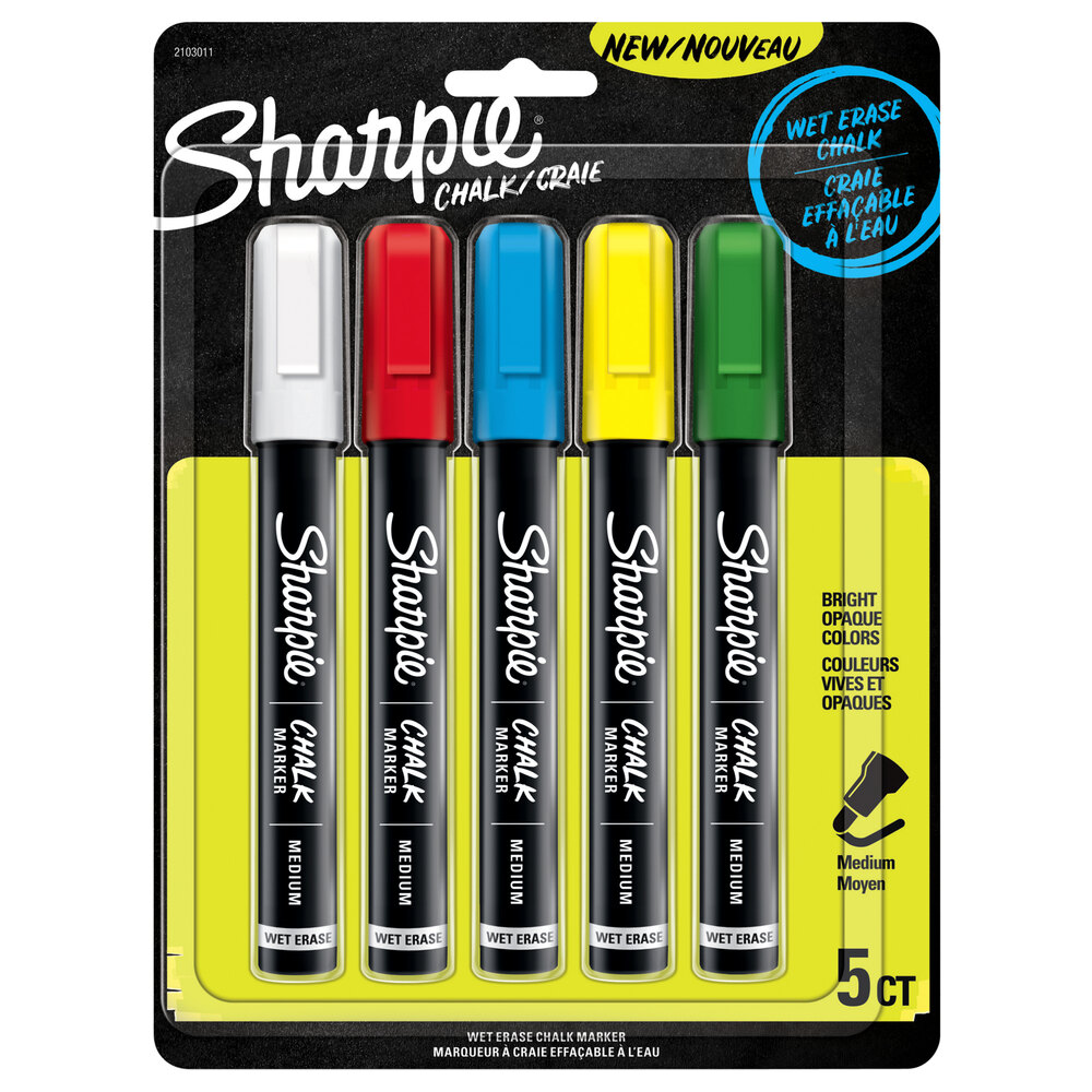Sharpie 2103011 Assorted Color Medium Bullet Tip Wet Erase Chalk