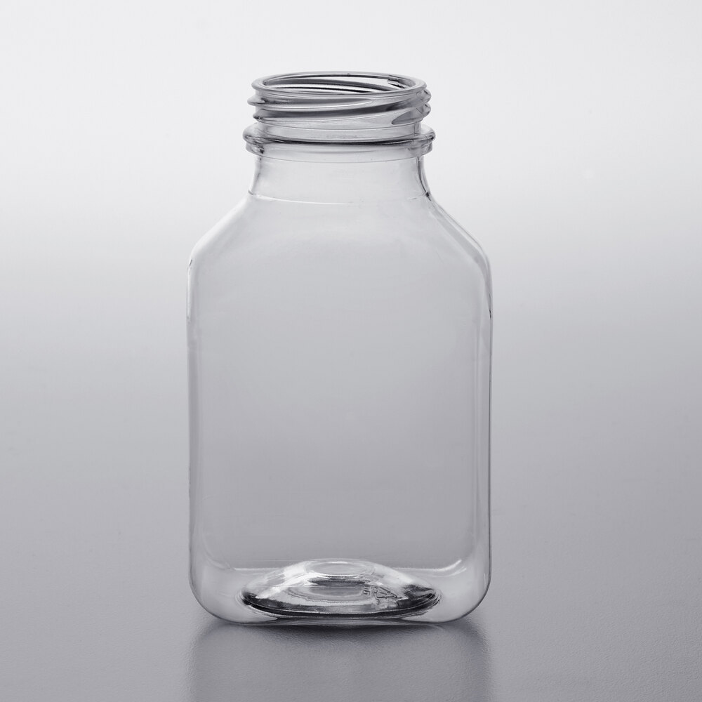 8 oz. Square PET Clear Juice Bottle - 320/Case