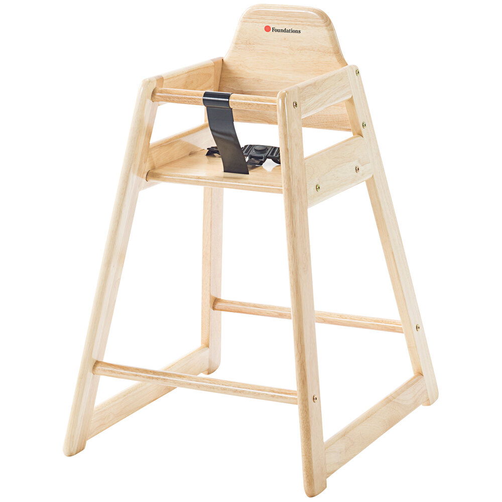 Foundations 4522046 NeatSeat Stackable Hardwood High Chair with Natural