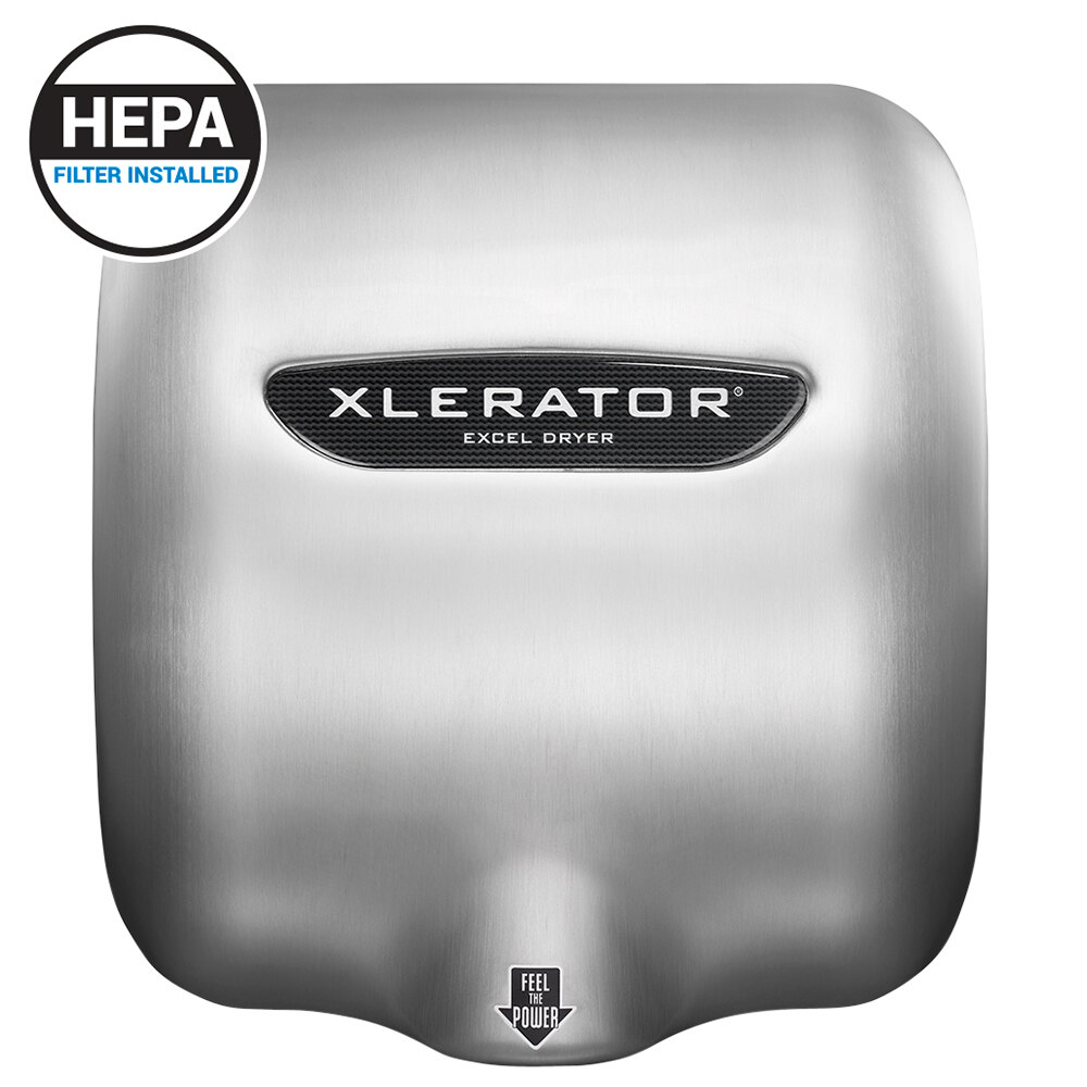 Silver XELERATOR hand dryer with 