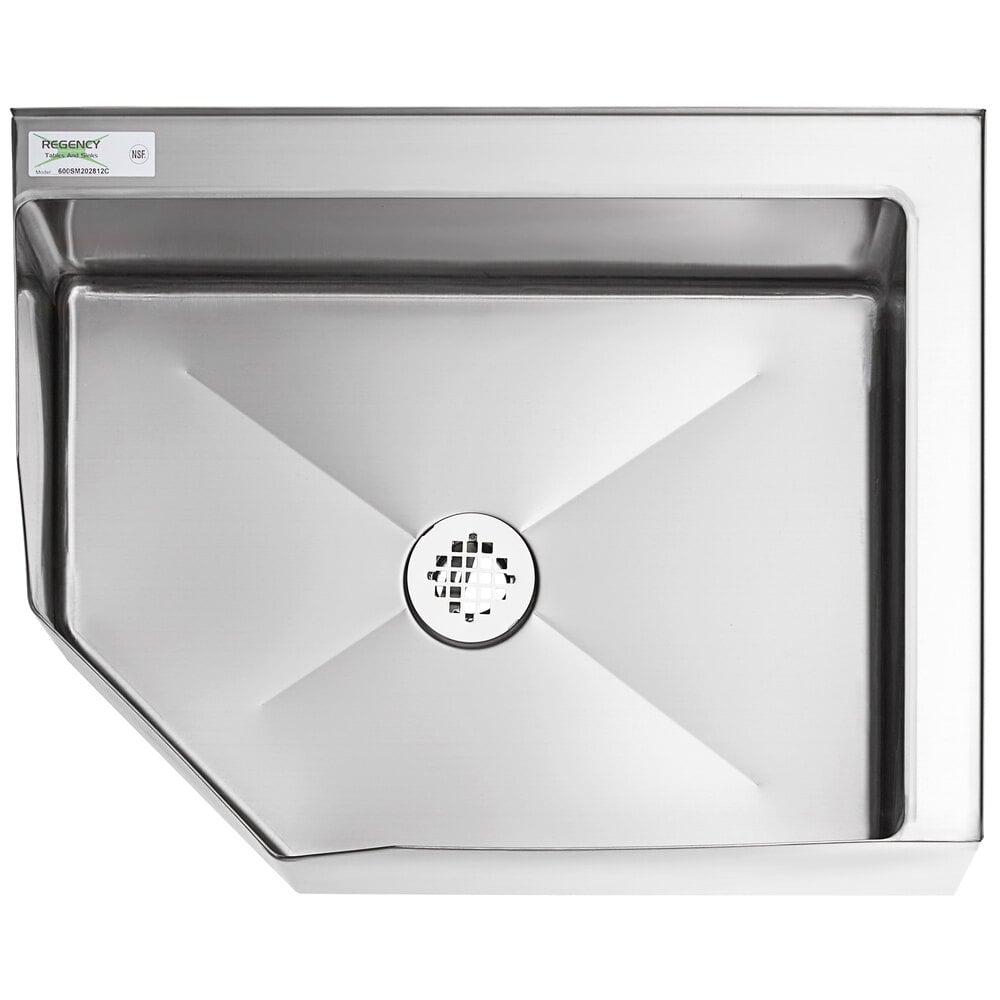 Regency 16Gauge Stainless Steel One Compartment Corner Mop Sink with