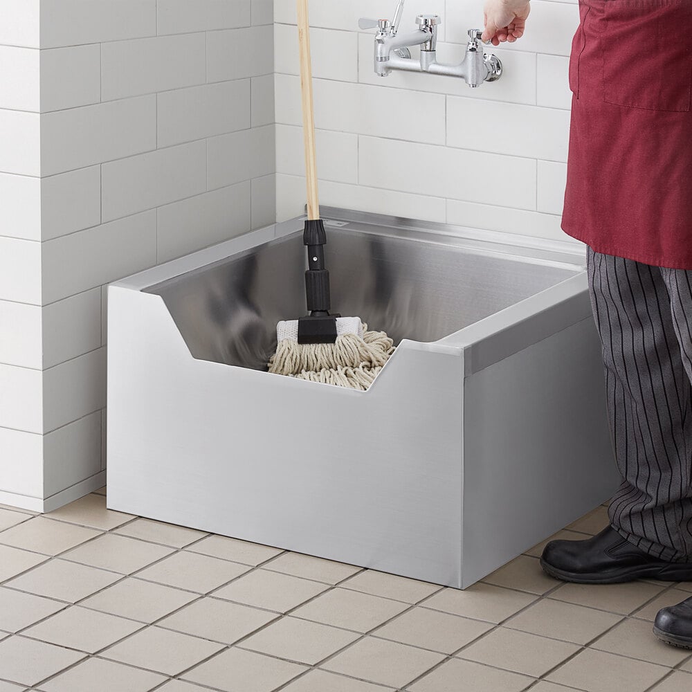 Regency 16-Gauge Stainless Steel One Compartment Floor Mop Sink with ...