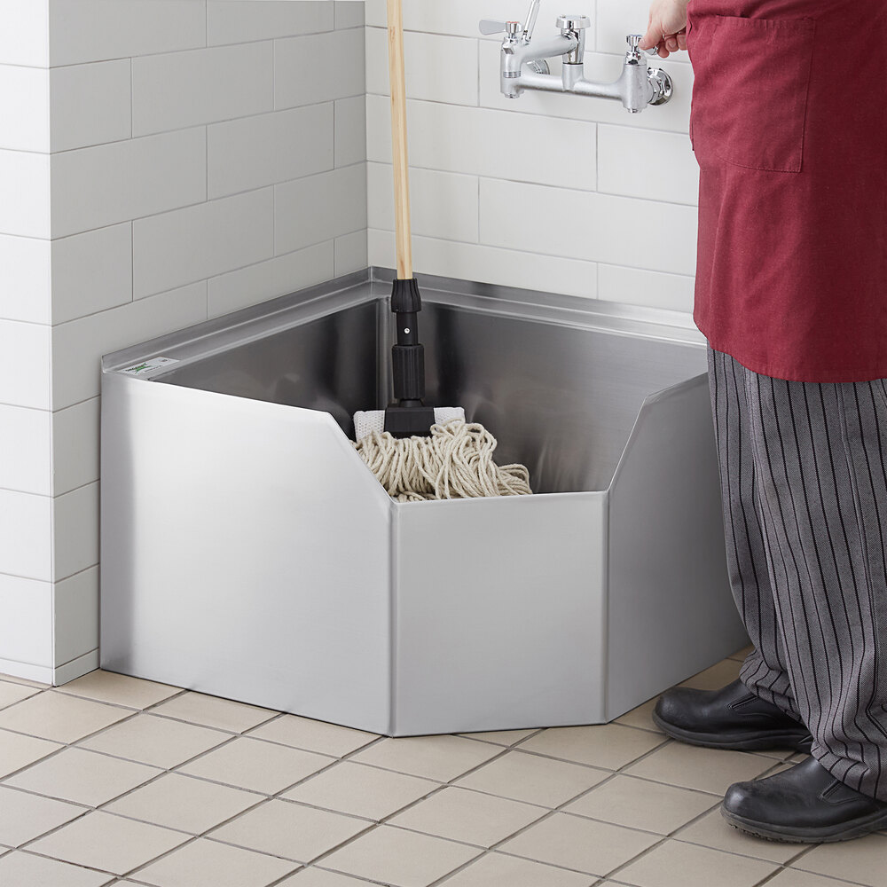 Regency 16Gauge Stainless Steel One Compartment Corner Mop Sink with