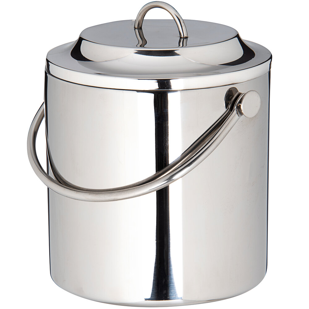 Carlisle 609193 3.5 Qt. Stainless Steel Double Wall Ice Bucket