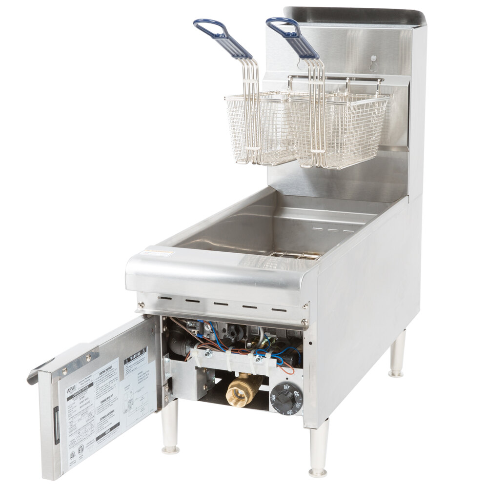 APW Wyott APWF15C LP Liquid Propane 15 lb. Countertop Fryer 40,000 BTU