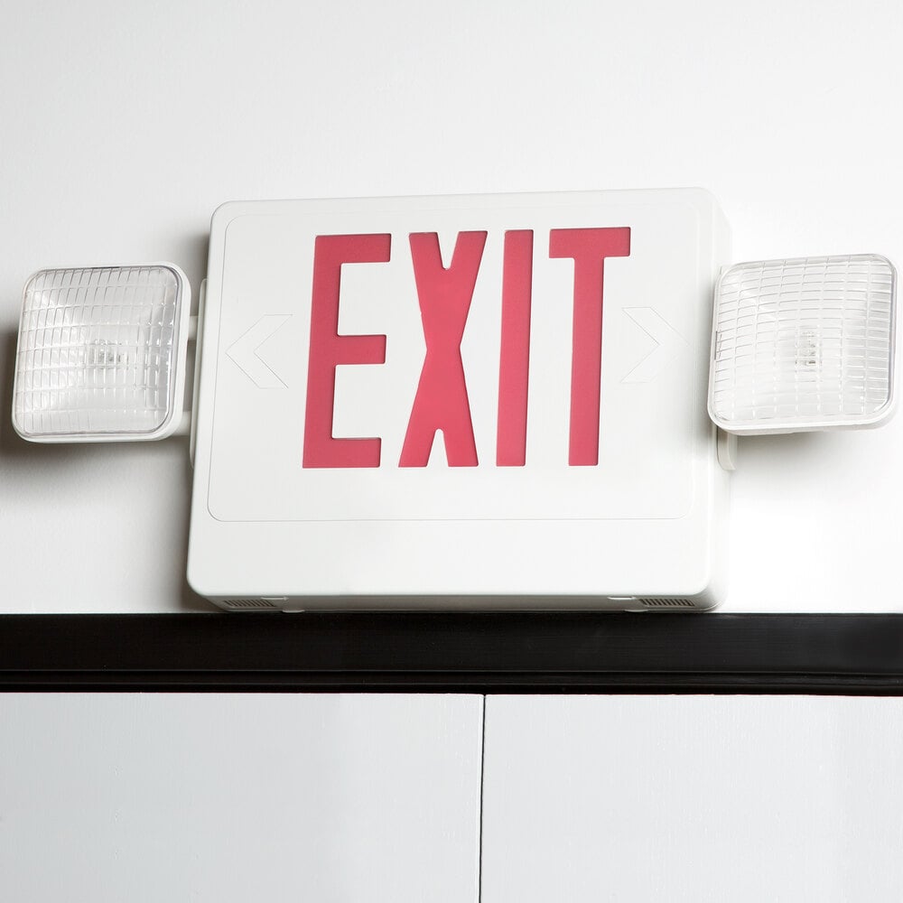 Emergency Exit Sign With LED Emergency Lighting, Battery Backup And ...