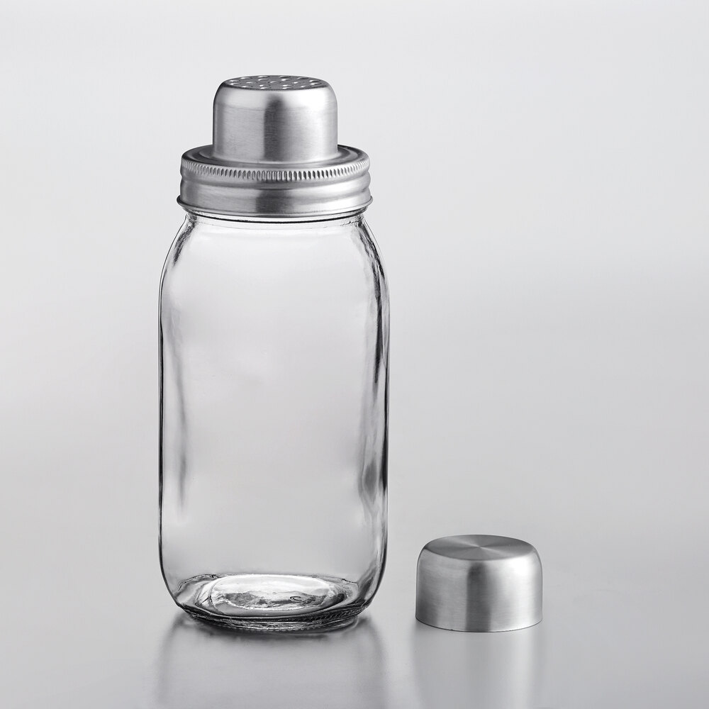 Acopa 25 oz. 3-Piece Glass Mason Jar Cocktail Shaker