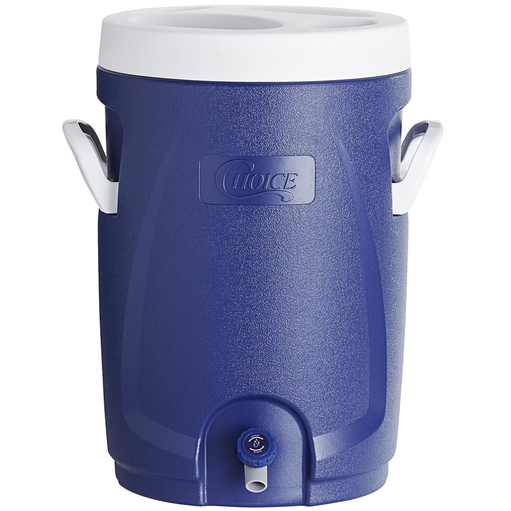 Choice 5.3 Gallon Blue Round Insulated Beverage Dispenser / Portable