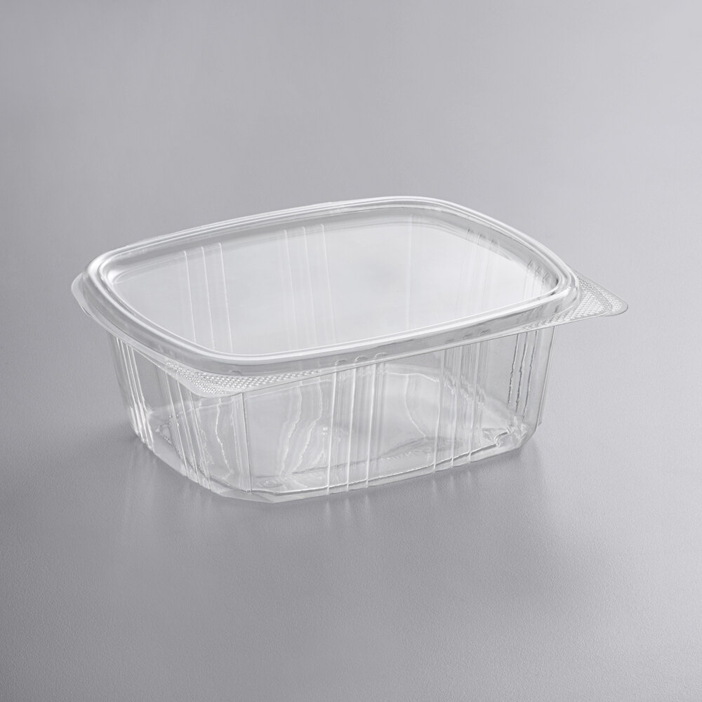 Choice 32 oz. Clear RPET Hinged Deli Container 50/Pack