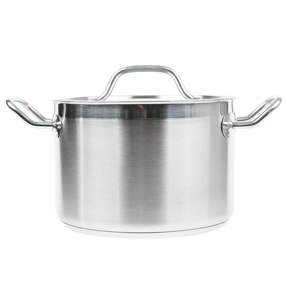 8 Qt. Heavy-Duty Stainless Steel Stock Pot with Cover