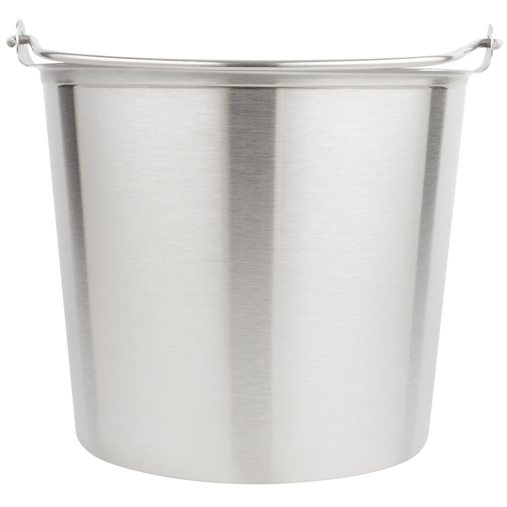 Vollrath 58160 14.75 Qt. Stainless Steel Tapered Dairy Pail