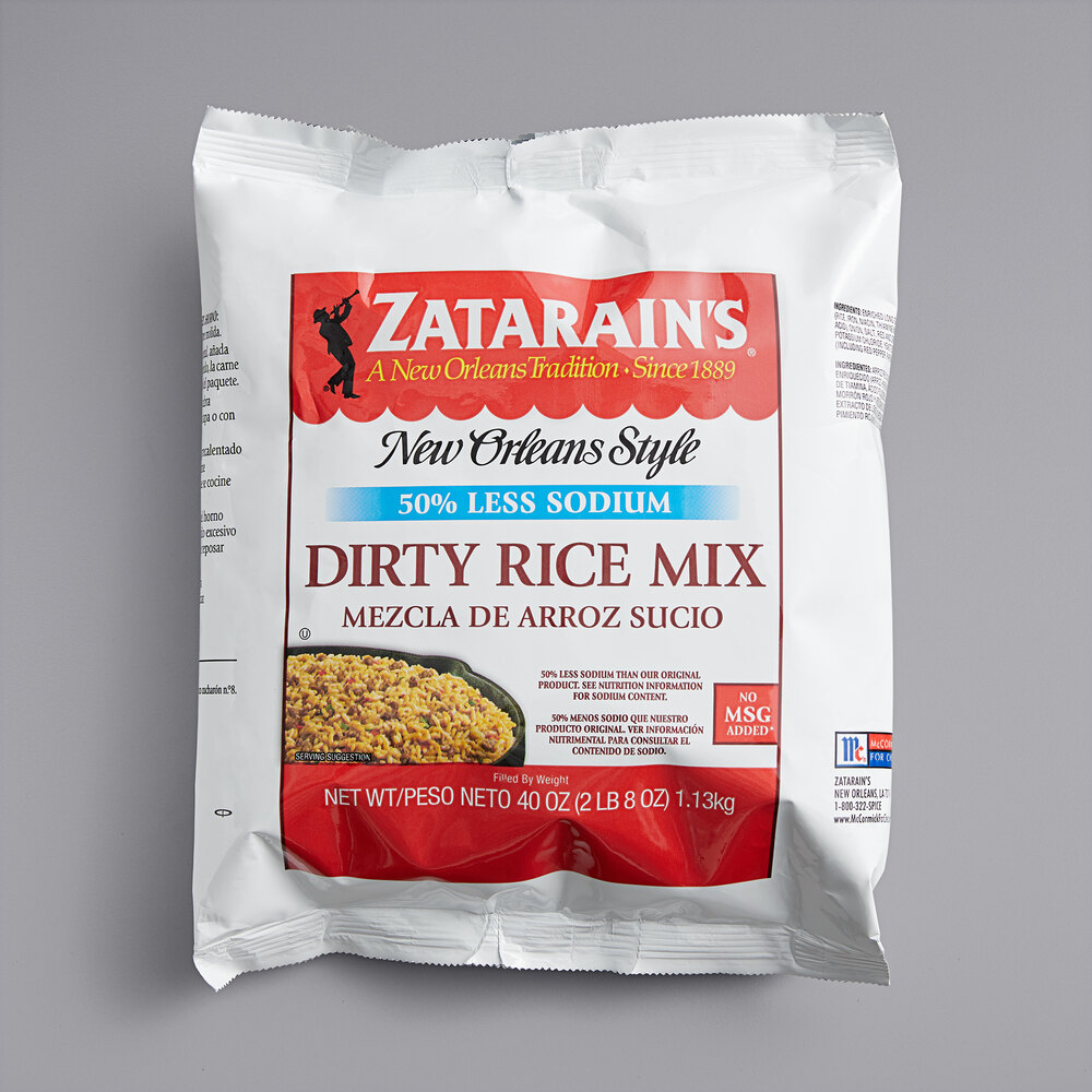 Zatarain's 40 oz. Reduced Sodium Dirty Rice Mix 6/Case