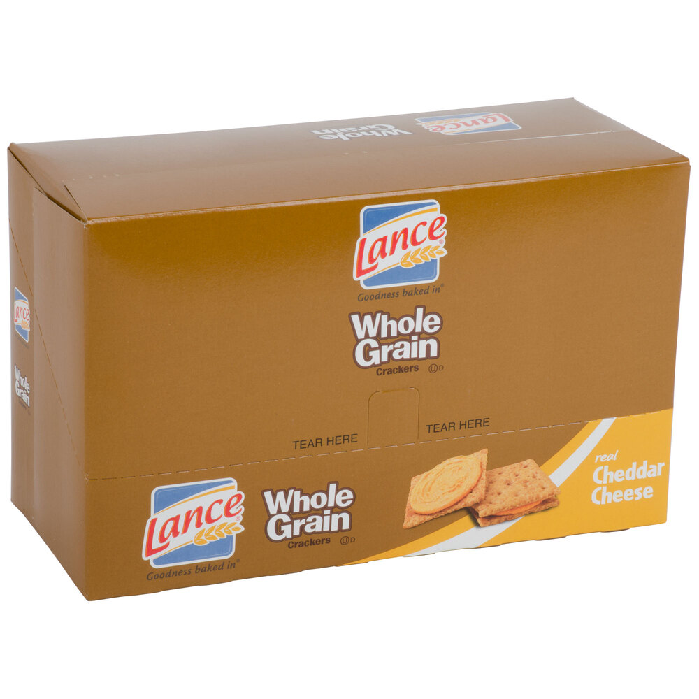Lance Whole Grain Cheddar Sandwich Crackers 20 Count Box 6/Case