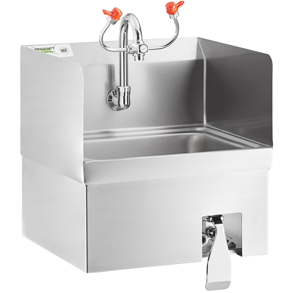 Regency 17" x 15" Wall Mounted HandsFree Hand Sink with Knee Operated