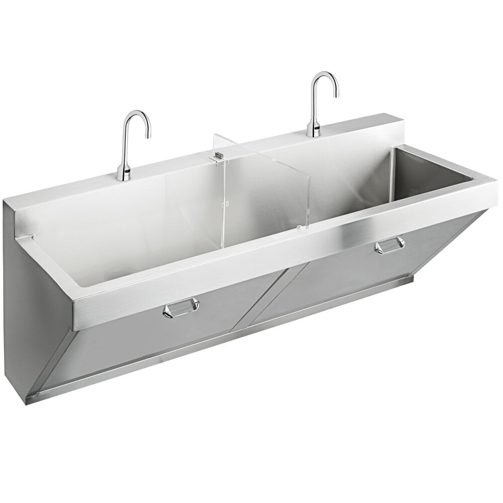 Elkay EWSF26026SACC Stainless Steel Wall Hung Double Bowl Surgeon Scrub