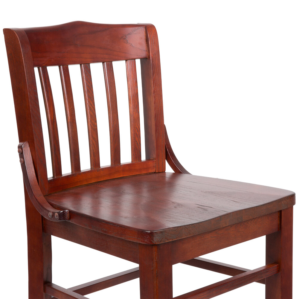 Lancaster Table & Seating Mahogany School House Bar Height Chair