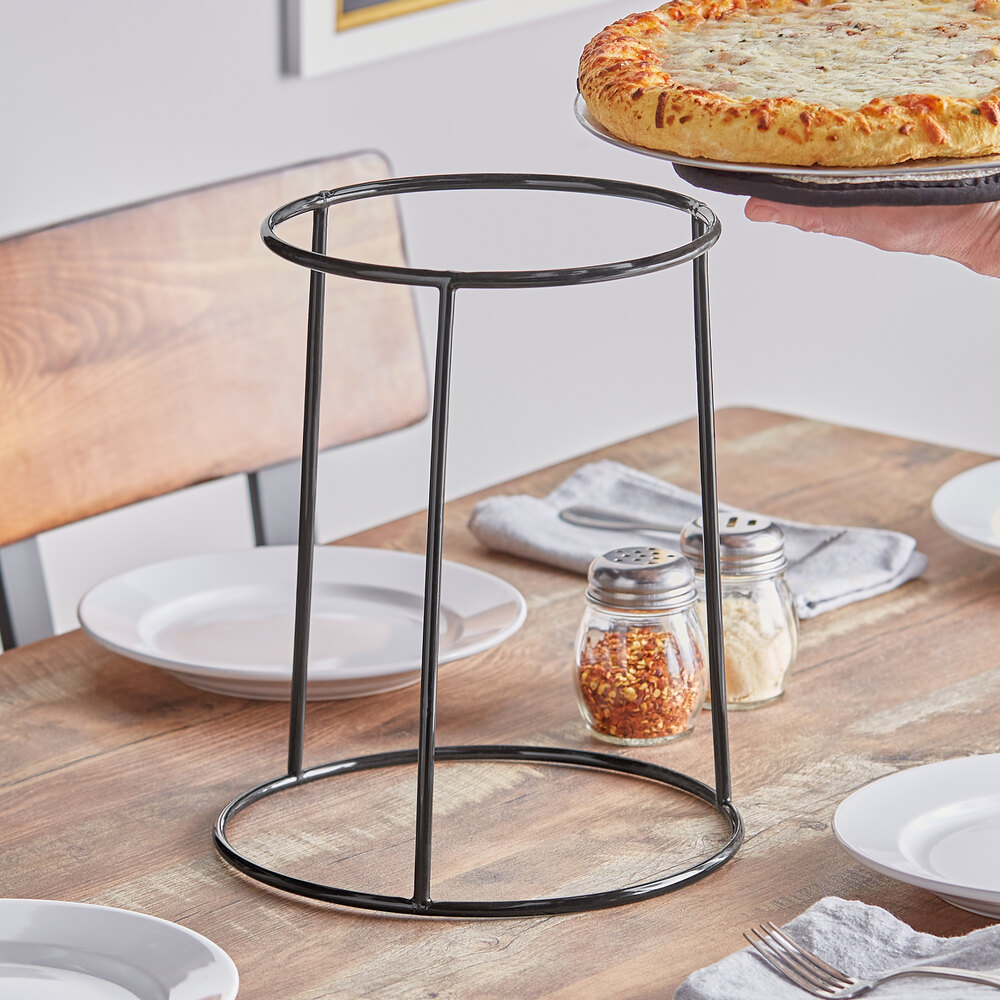 American Metalcraft RSR10 11 3/4" Black Round Rubberized Pizza Stand