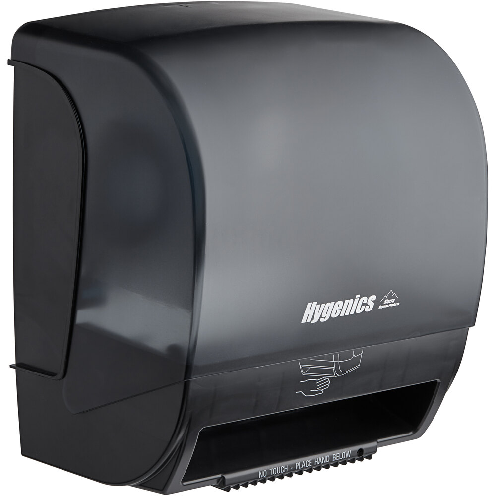 Hygenics Translucent Black HandsFree Paper Roll Towel Dispenser with