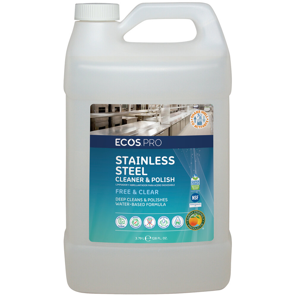 ECOS PL9330/04 Pro 1 Gallon Stainless Steel Cleaner & Polish 4/Case