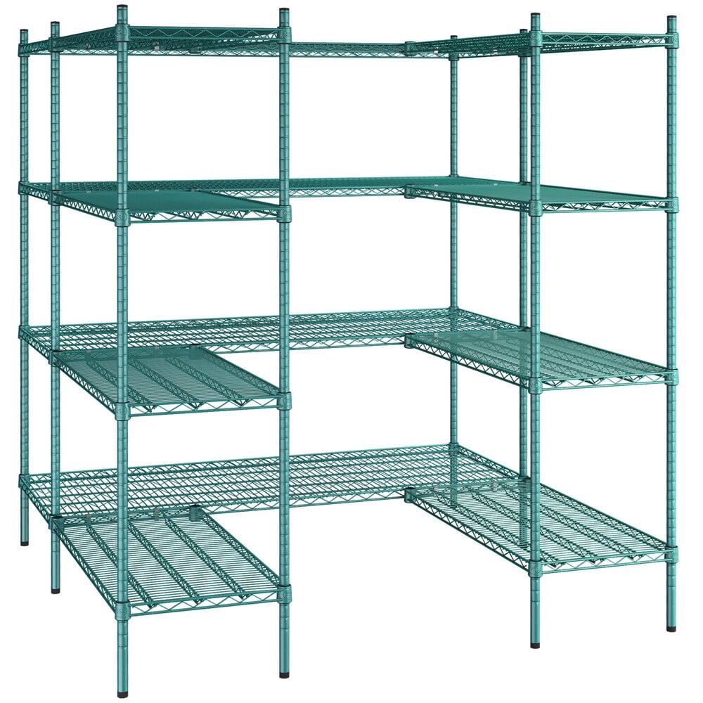 Regency NSF Green Epoxy 6' x 6' WalkIn 4Tier Shelving Unit Kit with S