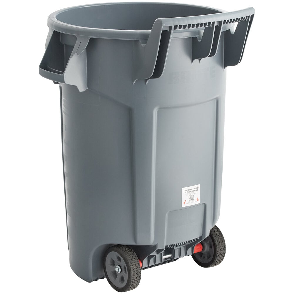 Rubbermaid 2131929 BRUTE 44 Gallon Gray Wheeled Round Trash Can