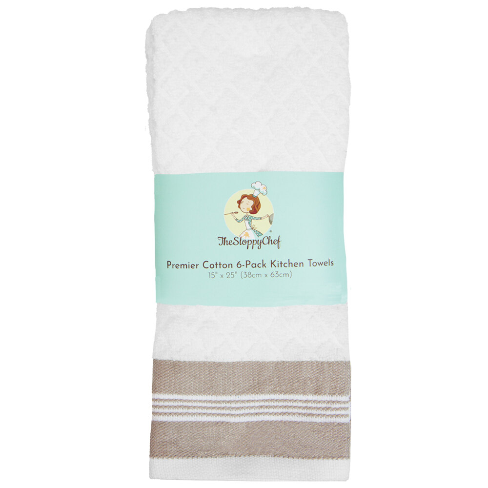 Hospeco Tan Kitchen Towels - 15x25 Inch, Classic Absorbent Towels For Home & Commercial Use