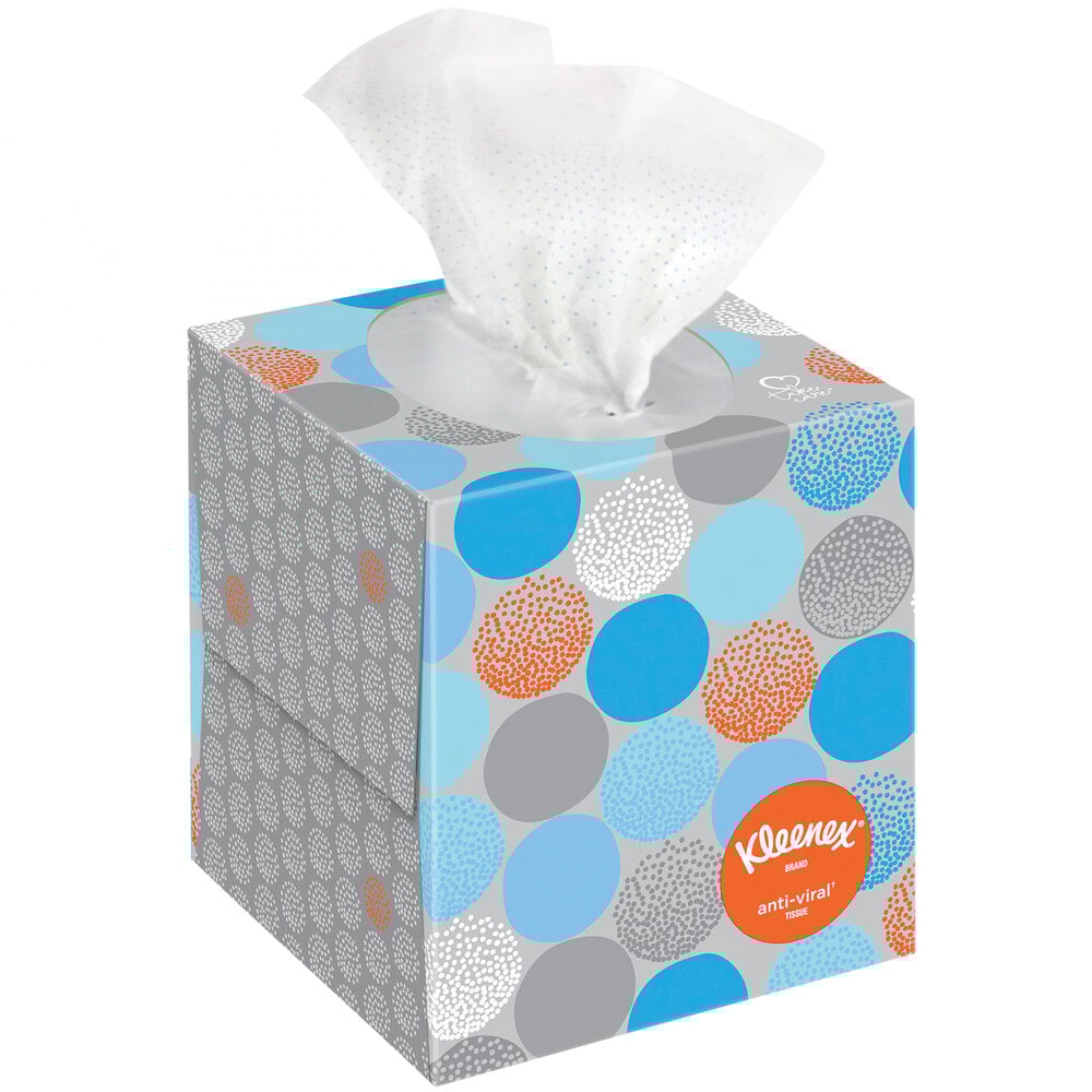 Kleenex® AntiViral 60 Sheet Facial Tissue Cube 12/Case