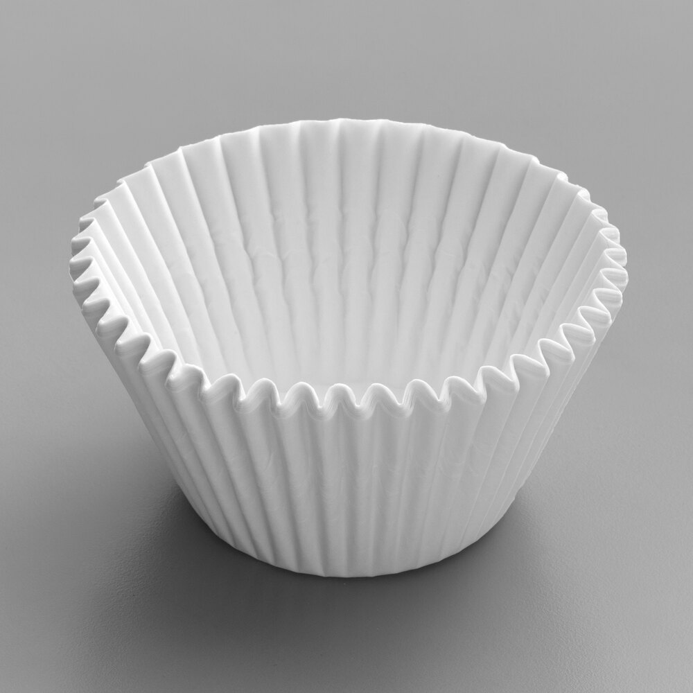 White Fluted Jumbo Baking Cup 2 1/4" x 1 7/8" 10000/Case