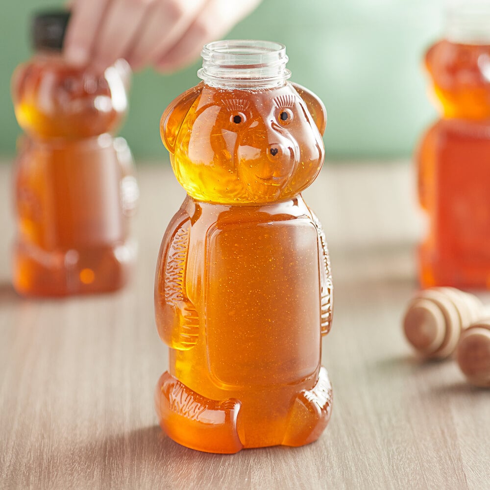 16 oz. (24 oz. Honey Weight) Bear PET Honey Bottle 185/Case